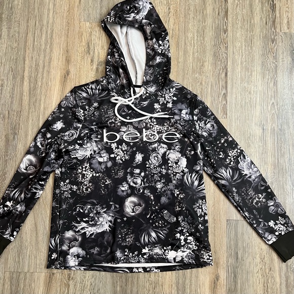 Bebe Sport Black Floral Hoodie with Abstract Print - Picture 12 of 15